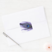 Paarse Peacock-doether Vierkante Sticker (Envelop)