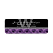 Paarse Peacock Feathers Etiket (Voorkant)