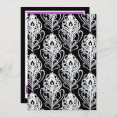 Paarse Peacock-feether-weddenschappen Kaart (Voorkant / Achterkant)