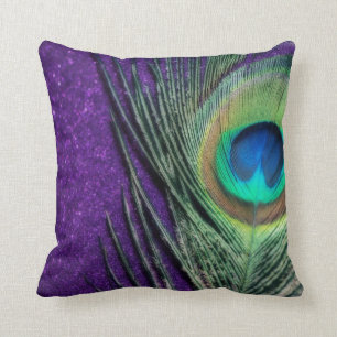 Paarse Peacock Kussen
