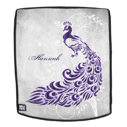 Paarse Peacock Persoonlijke rugzak Rugtassen (Verwijderbaar gezicht)