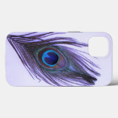 Paarse Peacock Veer op Paars Case-Mate iPhone Case (Achterkant (horizontaal))
