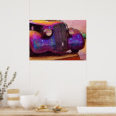 Paarse Pearl Classic Car Front-Poster Poster (Keuken)