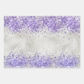 Paarse Pearl Silver Sparkle Inpakpapier Vel (Voorkant)