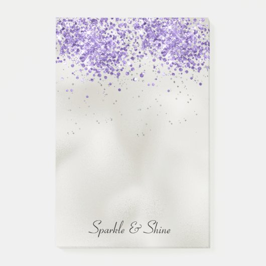 Paarse Pearl Silver Sparkle Post-it® Notes (Voorkant)