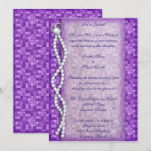 Paarse Pearl-uitnodigingen Kaart (Voorkant / Achterkant)