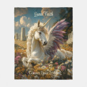 Paarse Pegasus Stone Circle Fantasy Mythisch Paard Fleece Deken (Voorkant)