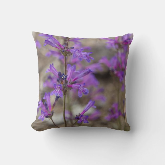 Paarse Penstemon Flowers Pillow Kussen (Voorkant)