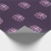 Paarse Pentagram Rozen – Mystieke Heks Cadeaupapier (Hoek)