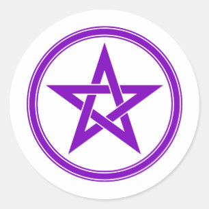 Paarse pentakel pentagram ronde sticker