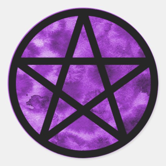 Paarse Pentakel Sticker (Voorkant)