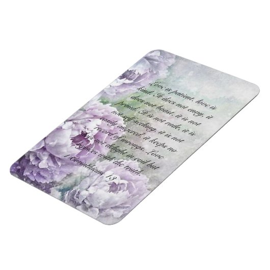 Paarse Peonies Love is Patiënt Love is Sind Magneet (Linkerzijde)