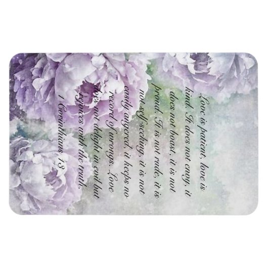 Paarse Peonies Love is Patiënt Love is Sind Magneet (Horizontaal)