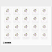 Paarse Peonies Square Return Address Labels (Vel)