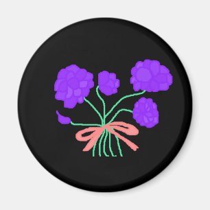 Paarse Perfection Bouquet Magneet