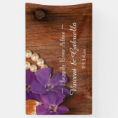 Paarse periwinkle, parellen en houtwuwen spandoek (Verticaal)