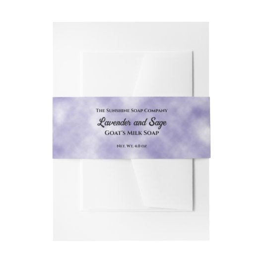 Paarse perkament papier stijl zeep buik band uitnodigingen wikkel (Voorkant Voorbeeld)