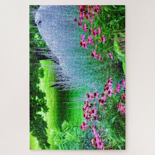 Paarse Perovskia en Echinacea Legpuzzel (Verticaal)