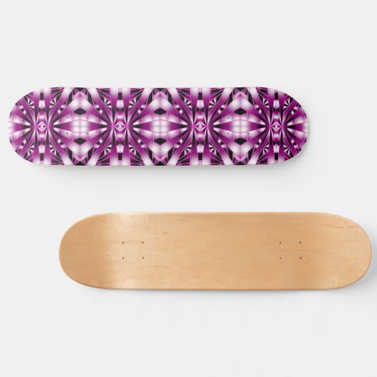 Paarse perspectiefverloopkleur gevulde tekening skateboard (Horizontaal)