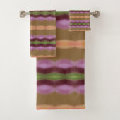 Paarse perzik en beige bad handdoek (Insitu)