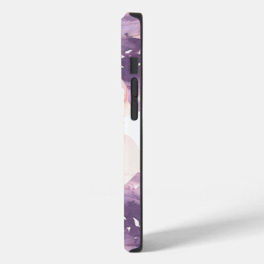 Paarse Perzik Waterverf Bloemen Case-Mate iPhone Case (Achterkant / Links)