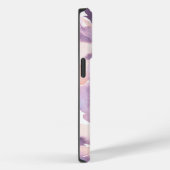 Paarse Perzik Waterverf Bloemenmonogram Case-Mate iPhone Case (Achterkant / Rechts)