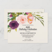 Paarse Perzische Perzische Ivory 100e verjaardag Briefkaart (Voorkant / Achterkant)