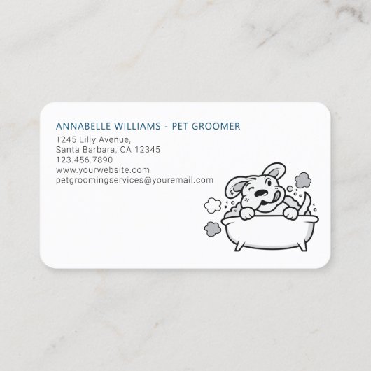 Paarse Pet Grooming Loyalty-kaart Klantenkaartje (Achterkant)