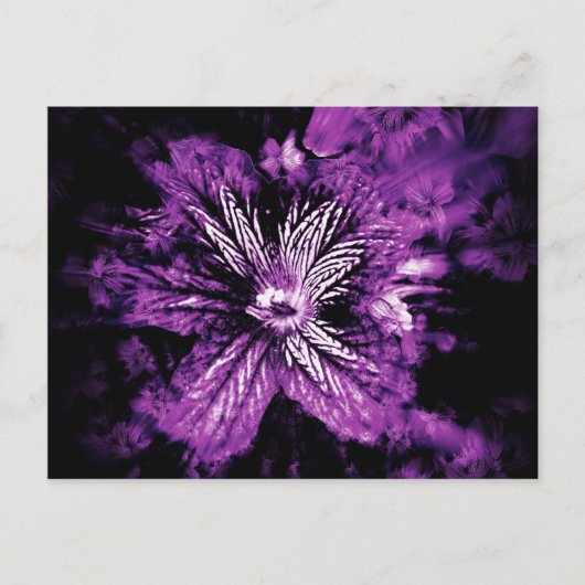 Paarse Petal Hellos Briefkaart (Voorkant)