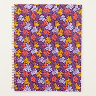 Paarse Petal Pattern Spiral Journal Planner