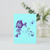 Paarse Petals Briefkaart (Staand voorkant)