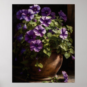 Paarse Petunia Bloemen Art Print Poster