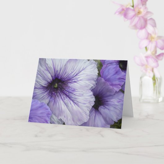Paarse Petunia Bloemen Floral Art Note Kaart (Orchidee)