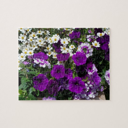 Paarse petunia legpuzzel (Horizontaal)