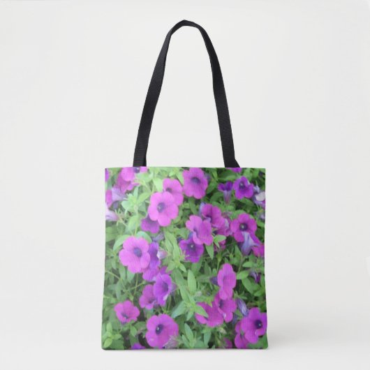 Paarse Petunias Canvas tas (Voorkant)