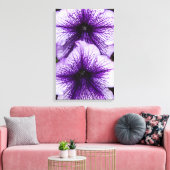 Paarse Petunias Triptiek Wall Art Canvas Afdruk (Insitu (Woonkamer))