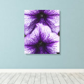 Paarse Petunias Triptiek Wall Art Canvas Afdruk (Insitu (Houten vloer))