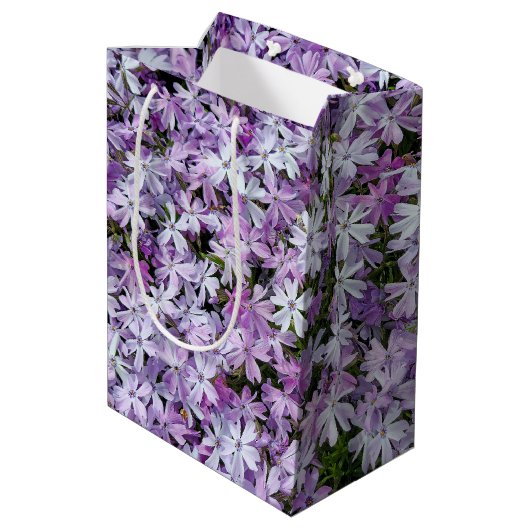 Paarse Phlox Flowers Medium Cadeauzakje (Achterkant Gekanteld)