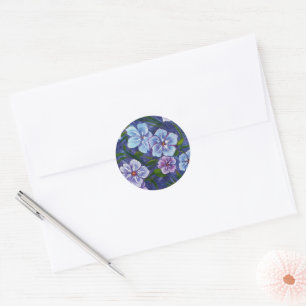 Paarse Phlox-Stickers Ronde Sticker
