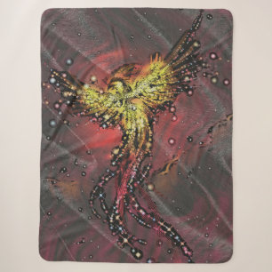 Paarse Phoenix Tiffany Glas Sherpa Deken