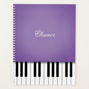 Paarse pianomuktoetsenbord Gepersonaliseerd Planner