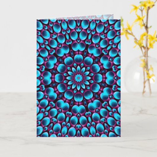 Paarse pijpen  blauwe kaleidoscoop kaart (Gele Bloem)