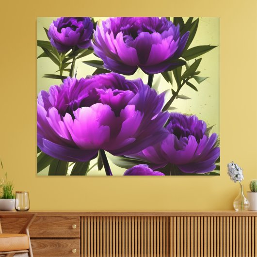 Paarse pinda's Floral Digital Canvas Afdruk (Insitu (Woonkamer))