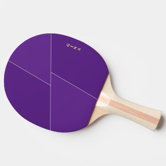 Paarse Ping Pong Paddle Gepersonaliseerd met Naam Tafeltennisbatje (Zijkant)