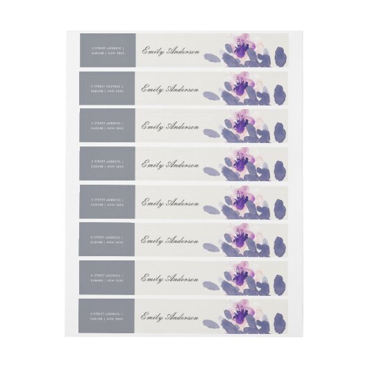 PAARSE PINK BLUE INK WASMIDDEL WATERVERF OMWIKKELBAAR ADRESLABEL (Vel)