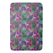Paarse Pink Peacock Floral Badmat (Voorkant Verticaal)