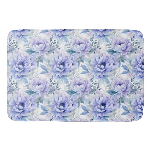 Paarse pioen bloemenbadkamer badmat (Voorkant)