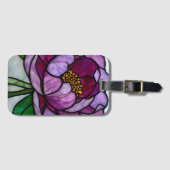 Paarse Pioen Vlekkerig Bagagelabel (Voorkant (horizontaal))