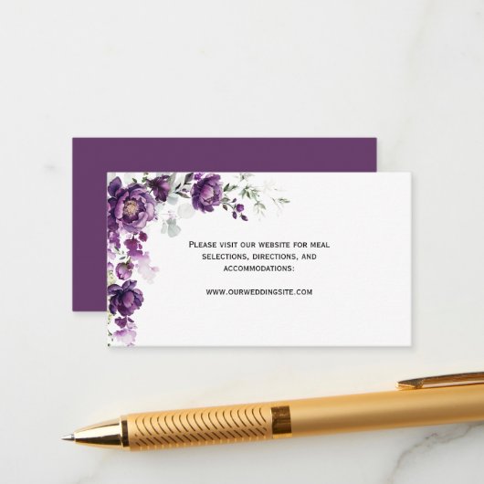 Paarse pioenen bloemenverblijf Kaarten (Voorkant / Achterkant in situ)