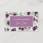 Paarse pioenen bloemig visitekaartje (Voorkant)